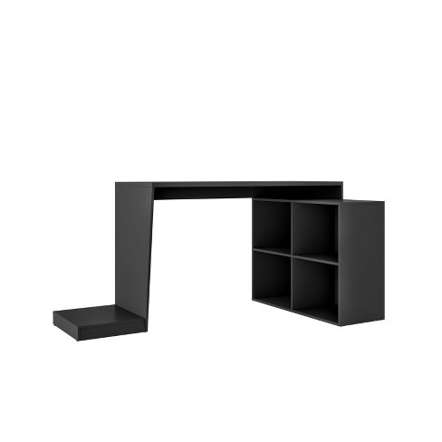 Randalls Gamer Desk 3 0 With 4 Shelves Black Manhattan Comfort