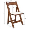Gulches Set of 4 Upholstered Folding Chairs - Solid Wood, Walnut Shelf+Beige PU Cushion, No Installation, Space-Saving - 2 of 4