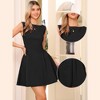 INSPIRE CHIC Women's Sleeveless Boat Neck Solid Color Casual Office Work A-Line Dresses - 2 of 4