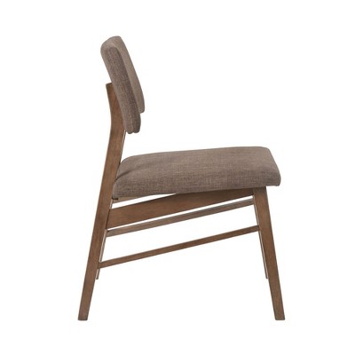 Pebble Brown Upholstered Mid-Century Modern Dining Chair Set