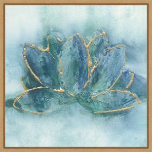 Amanti Art 22"x22" Buddha Lotus by Chris Paschke Framed Canvas Wall Art Print: Modern Style, Polystyrene Frame, Botanical Theme - 1 of 4