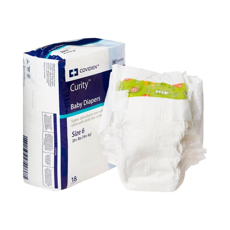 Curity Baby Diapers with Tabs, Super Absorbent, 1 of 5