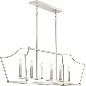 Progress Lighting Parkhurst 6-Light Linear Chandelier, Brushed Nickel, No Shade - 1 of 1