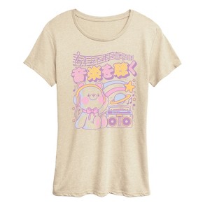 Women's - Instant Message - Kawaii Bear Music Short Sleeve Graphic T-Shirt - 1 of 4