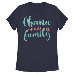 Women's Lilo & Stitch Blue and Red Ohana means Family T-Shirt - 1 of 4