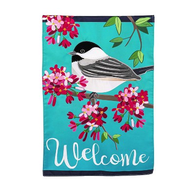 Spring Chickdee House Applique Flag