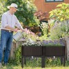 Tangkula 6 PCS Elevated Plastic Raised Garden Bed Planter Kit for Flower Vegetable Grow - 3 of 4