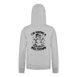 Everyday Kids Christmas Collection I’m Having a Meltdown Zip Up Hoodie – Funny Snowman Holiday Sweatshirt - Heather Gray - 1 of 2