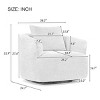 Modern Gray Upholstered 38.2" Swivel Accent Chair with Rounded Arms and Pillow for Living Room or Office Seating-Maison Boucle - 4 of 4