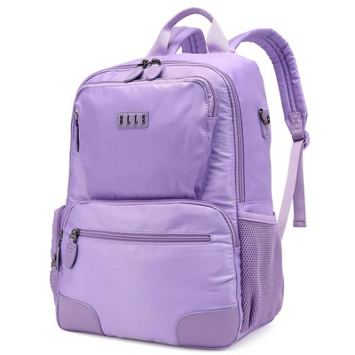 ELLE Luggage 20L Voyage Twill and Vegan Leather Backpack - Lavender — фото 2