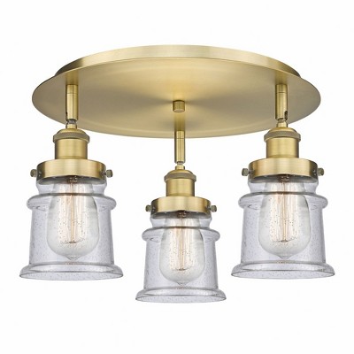 Canton - 3 Light Flush Mount In Industrial Style-9 Inches Tall and 17 Inches Wide