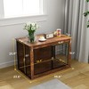 Skyzone 39" Rustic Brown Dog Crate Furniture: 2 Doors & Flip-Up Top, Side Table Design for Large - 3 of 4