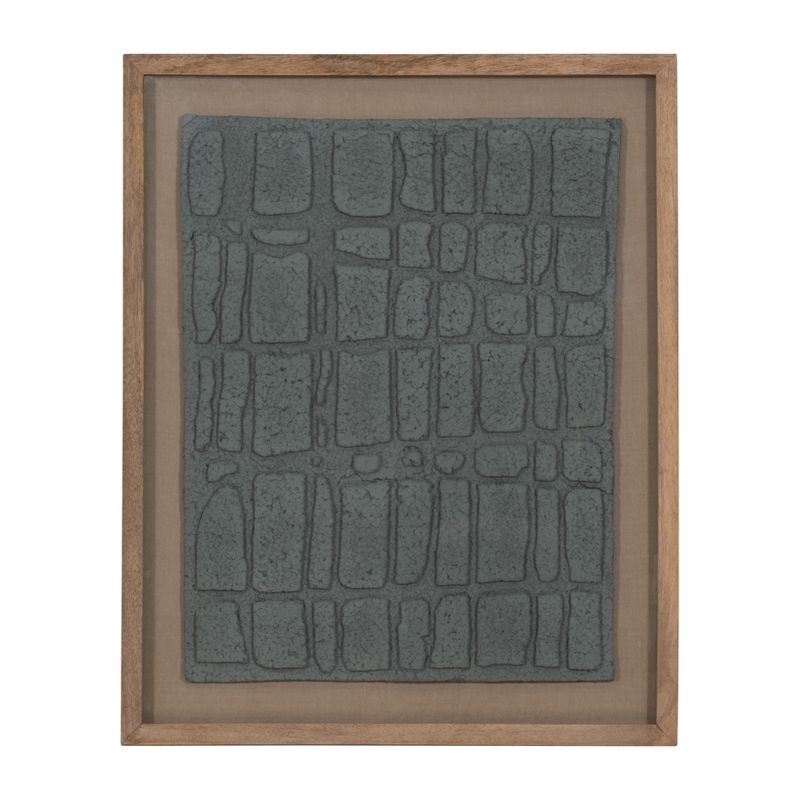 SAGEBROOK HOME 28&#34;x35&#34; Paper Mache Wall Art Framed Glass Dark Gray, 1 of 10