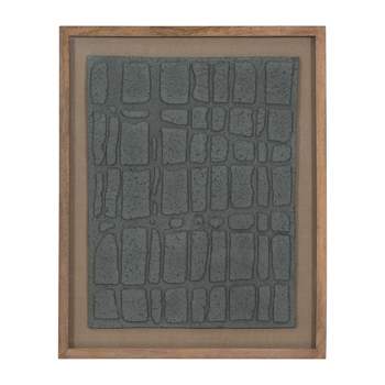 SAGEBROOK HOME 28"x35" Paper Mache Wall Art Framed Glass Dark Gray