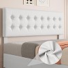 Bed Frame with 4 Storage Drawers & Adjustable Headboard - PU Leather Upholstered Platform Bed, Button Tufted Design - 4 of 4