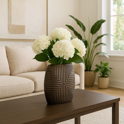 Decorative Ceramic Vase - Sculptural Form for Bedroom, Table, Living Room, or Office Accent - Minimalist Flower Vase Look for Modern House Interiors