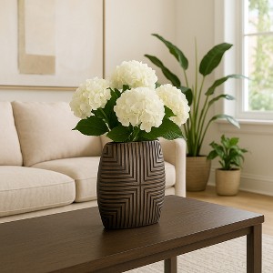 Decorative Ceramic Vase - Sculptural Form for Bedroom, Table, Living Room, or Office Accent - Minimalist Flower Vase Look for Modern House Interiors - 1 of 4