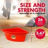Little Giant 26 Quart Space Saving Mounted Hanging Corner Plastic Livestock Feeder for Horses, Sheep, Goats, Alpacas, Cattle, and Farm Animals, Red - 3 of 4