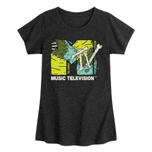 Girls' - MTV - Logo Halloween Fitted Short Sleeve Graphic T-Shirt - 1 of 4