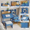 Kids Desk and Chair Set, Wooden Study Table with Adjustable Tilt Desktop, Drawers & Cork Board - Children School Learning Desk Set for Kids Ages 3-8 - 3 of 4