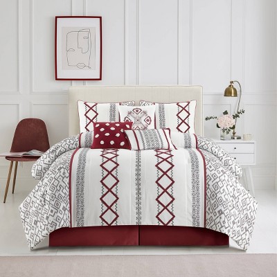 Nanshing 7pc King Anthony Comforter Set Red