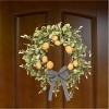 Transpac Foam 24" Yellow Spring Leaf and Lemon Wreath with Bow - 3 of 4