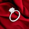 Slickblue Elegant 2 Ct Rhodium Plated Round Cut Scallop Solitaire Engagement Ring for Women - 2 of 3