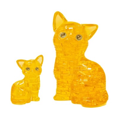 AreYouGame.com 3D Crystal Puzzle Cat & Kitten (Gold) - 49pc