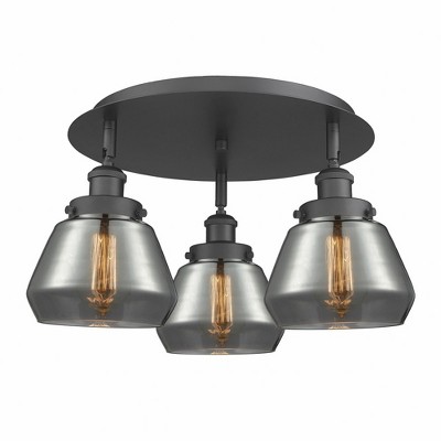 Fulton - 3 Light Flush Mount In Art Deco Style-8 Inches Tall and 18.25 Inches Wide