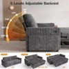 Dyonery 91" Sectional Sleeper Sofa Bed with Pull-Out Bed/5-Position Reclining Backrest/Storage Compartment/USB Ports/Cup Holders, Corduroy - 3 of 4