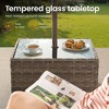 XIZZI Outdoor Coffee Table with Umbrella Base Insert, All-Weather Wicker Patio Table with Center Umbrella Hole, Square/Rectangle Garden Table Design - 4 of 4