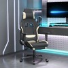 vidaXL Modern Gaming Chair with Adjustable Features, Black and Cream Fabric - Ideal for Enhancing Gaming Experience with Ultimate Comfort - 2 of 4