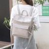 INFURNIC Backpacks Women PU Leather Backpack Purse with Large Capacity Waterproof Stylish Design for Travel Work, Grey, 13.65"*14.04"*1.56" - 2 of 4