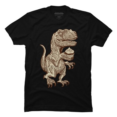 Men's Design By Humans Velociraptors love cupcakes! By T-Shirt
