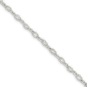 Black Bow Jewelry Sterling Silver 6mm, Herculean Knot Link Anklet - 1 of 4