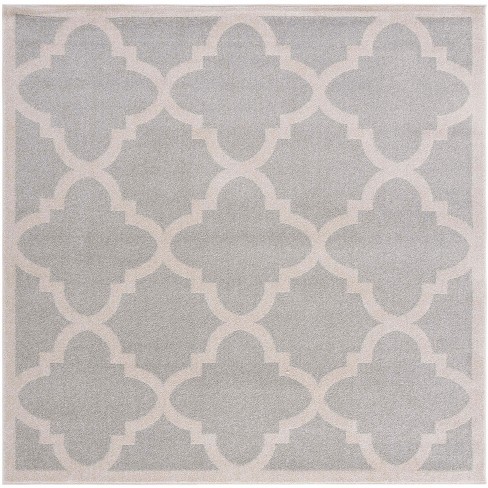 7'x7' Square Outdoor Patio Rug Light Gray/beige - Safavieh : Target