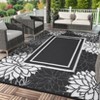 Outdoor Modern Woven Plastic Straw Rug Reversible Lightweight Portable Waterproof Picnic Mat Large Area Rugs for Camping Garden Backyard RV Patio - 4 of 4