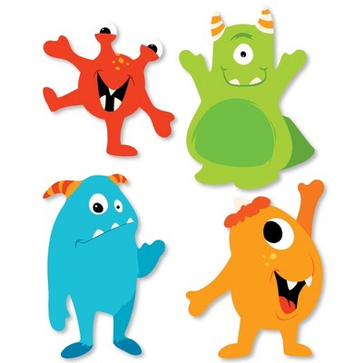 Big Dot of Happiness Monster Bash - DIY Shaped Little Monster Birthday Party or Baby Shower Cut-Outs - 24 Count