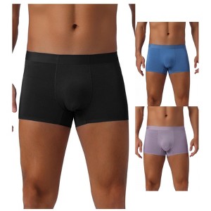 INSPIRE CHIC Men's 3 Pack Elastic Waist Solid Color Basic Boxer Briefs - 1 of 4