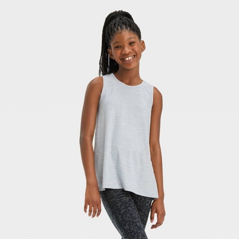 Girls' Seamless Cropped Tank Top - All In Motion™ Black Xs : Target