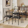 5-Piece Dining Table Set for 4, Modern Kitchen Table and Chairs for Small Space, Apartment or Home, Vintage Wood Grain Finish - 2 of 4
