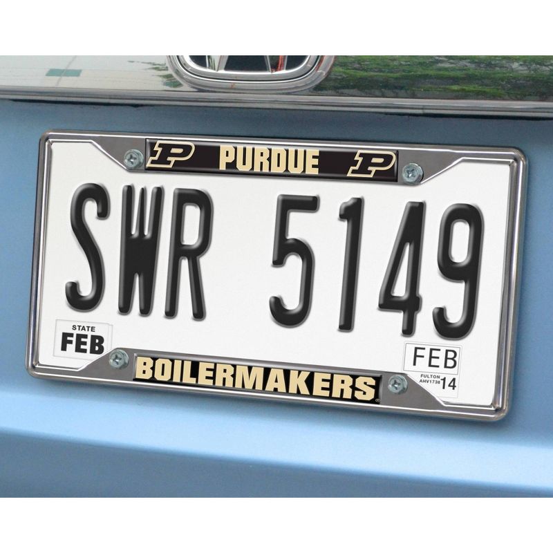 NCAA Purdue Boilermakers University Stainless Steel License Plate Frame, 2 of 4