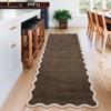 Scalloped Edge Area Rugs for Living Room Bedroom Modern Washable Rug Soft Non Slip Low Pile Accent Carpet - 3 of 4