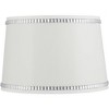Springcrest Set of 2 Drum Lamp Shades White Crystals Beaded Medium 13" Top x 15" Bottom x 10" High Spider Harp and Finial Fitting - 2 of 4