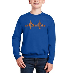 LA Pop Art San Francisco Bridge - Boy's Word Art Crewneck Sweatshirt - 1 of 3