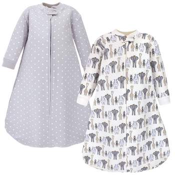 Hudson Baby Infant Boy Premium Quilted Long Sleeve Sleeping Bag and Wearable Blanket, Royal Safari