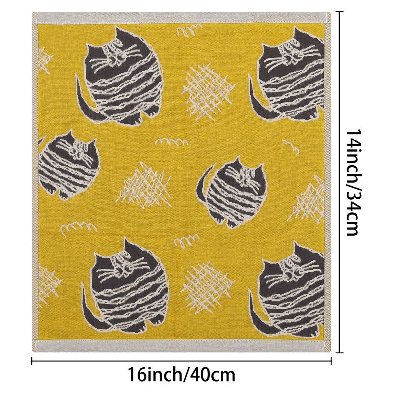 Unique Bargains Home Decor Kitty Pattern Absorbent Kitchen Towels  14 x 16 Inches 6 Pcs, 5 of 7