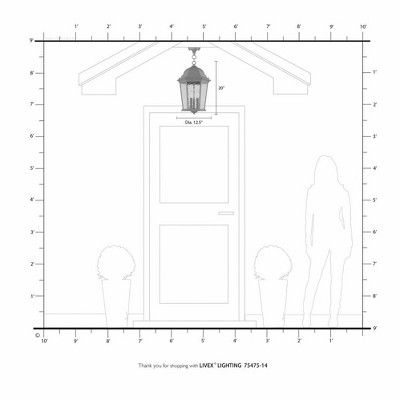 Hamilton Textured Black Outdoor Pendant Lantern with Clear Water Glass
