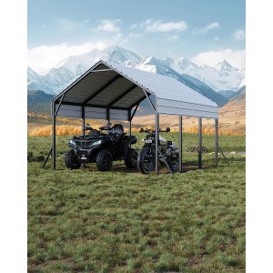 13'x16'x11' Metal Carport, Steel Heavy Duty Car Ports for All-Weather, for Cars, Motorcycles, ATV, or Boats, N.W. 500 Lbs - 1 of 4