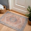 World Rug Gallery Valora Red Vintage Medallion Washable Low-Pile Indoor Area Rug with Non-Slip Backing - 2 of 4
